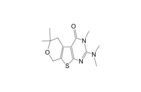 2-dimethylamino-3-methyl-4-oxo-6,6-dimethyl-3,4,5,6-tetrahydro-8H-pyrimidino[4,5-b]pyrano[4,3-d]thiophene