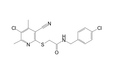 2-(5-Chloranyl-3-cyano-4,6-dimethyl-pyridin-2-yl)sulfanyl-N-[(4-chlorophenyl)methyl]ethanamide