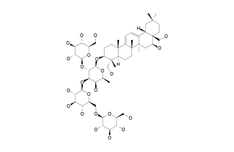 #3;CLINOPODISIDE-IV;3-BETA,16-BETA,23,28-TETRAHYDROXY-OLEAN-9(11),12(13)-DIENE-3-YL-[BETA-D-GLUCOPYRANOSYL-(1->6)-BETA-D-GLUCOPYRANOSYL-(1->3)]-[BETA-D-GLUCOPY