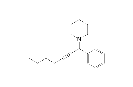 1-(1-Phenylhept-2-yn-1-yl)piperidine