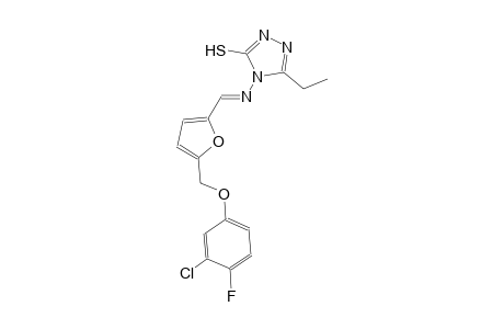 4-[((E)-{5-[(3-chloro-4-fluorophenoxy)methyl]-2-furyl}methylidene)amino]-5-ethyl-4H-1,2,4-triazole-3-thiol