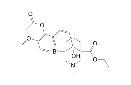 Ethyl 5-bromo-3-methyl-9-exo-hydroxy-9-[2-(3-methoxy-2-acetoxy)phenyl-Z-ethenyl]-3-azabicyclo[3.3.1]nonanecarboxylate