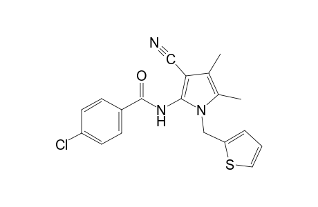 p-chloro-N-[3-cyano-4,5-dimethyl-1-(2-thenyl)pyrrol-2-yl]benzamide