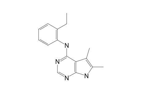 N-PHENYL-2'-ETHYL-5,6-DIMETHYL-7H-PYRROLO-[2,3-D]-PYRIMIDINE-4-AMINE