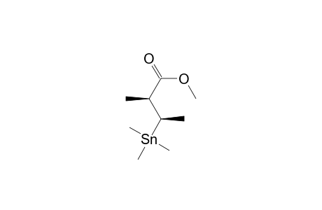 Butanoic acid, 2-methyl-3-(trimethylstannyl)-, methyl ester, (R*,S*)-(.+-.)-