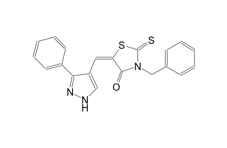 (5E)-3-benzyl-5-[(3-phenyl-1H-pyrazol-4-yl)methylene]-2-thioxo-1,3-thiazolidin-4-one