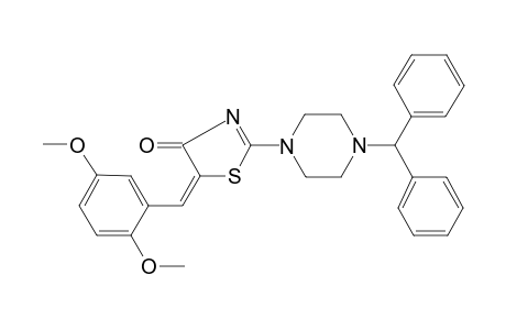 (5E)-2-(4-benzhydrylpiperazin-1-yl)-5-[(2,5-dimethoxyphenyl)methylene]thiazol-4-one