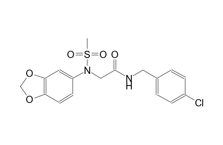 2-[1,3-benzodioxol-5-yl(methylsulfonyl)amino]-N-(4-chlorobenzyl)acetamide