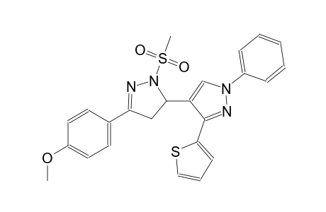 5-(4-methoxyphenyl)-2-(methylsulfonyl)-1'-phenyl-3'-(thiophen-2-yl)-3,4-dihydro-1'H,2H-3,4'-bipyrazole