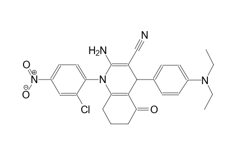 2-Amino-1-(2-chloro-4-nitro-phenyl)-4-[4-(diethylamino)phenyl]-5-keto-4,6,7,8-tetrahydroquinoline-3-carbonitrile