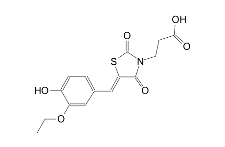 3-[(5Z)-5-(3-ethoxy-4-hydroxybenzylidene)-2,4-dioxo-1,3-thiazolidin-3-yl]propanoic acid