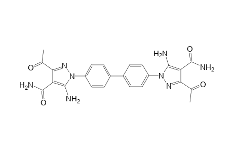 1,1'-(Biphenyl-4,4'-diyl)bis(3-acetyl-5-amino-1H-pyrazole-4-carboxamide)