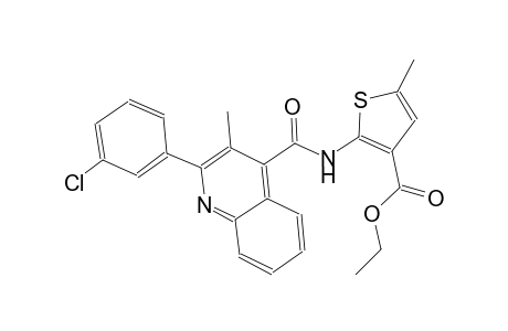 ethyl 2-({[2-(3-chlorophenyl)-3-methyl-4-quinolinyl]carbonyl}amino)-5-methyl-3-thiophenecarboxylate