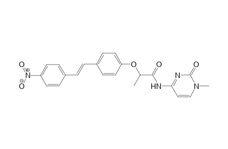 (E)-N-(1-methyl-2-oxo-1,2-dihydropyrimidin-4-yl)-2-(4-(4-nitrostyryl)phenoxy)propanamide