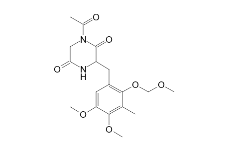 1-Acetyl-3-[(4,5-dimethoxy-2-methoxymethoxy-3-methylphenyl)methyl]piperazine-2,5-dione