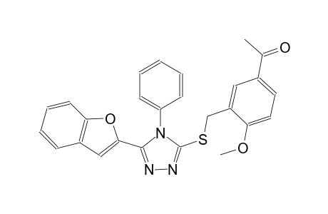 1-[3-({[5-(1-benzofuran-2-yl)-4-phenyl-4H-1,2,4-triazol-3-yl]sulfanyl}methyl)-4-methoxyphenyl]ethanone