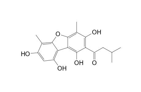 1-Butanone, 3-methyl-1-(1,3,7,9-tetrahydroxy-4,6-dimethyl-2-dibenzofuranyl)-