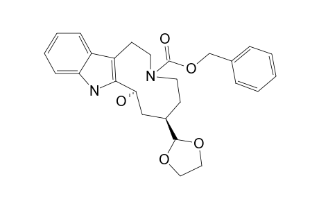 (6-RS,8-RS)-3-BENZYLOXYCARBONYL-6-[2-(1,3-DIOXOLANYL)]-2,3,4,5,6,7,8,9-OCTAHYDRO-1-H-AZECINO-[5.4-B]-INDOL-8-OL