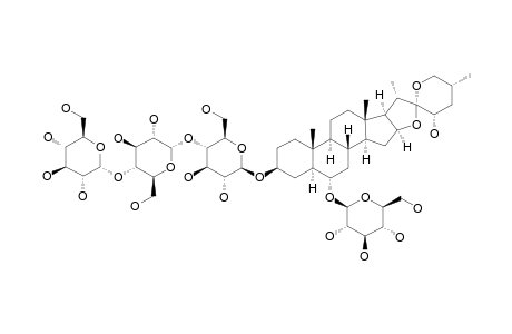 #1;CANTALASAPONIN-I-B1;(23S,25R)-5-ALPHA-SPIROST-3-BETA,6-ALPHA,23-TRIOL-3-O-[ALPHA-D-GLUCOPYRANOSYL-(1->4)-ALPHA-D-GLUCOPYRANOSYL-(1->4)-BETA-D-GLUCOPYRANOSID