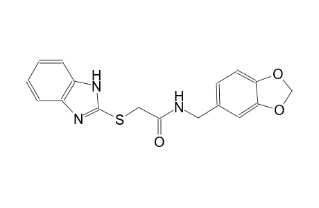 2-(1H-benzimidazol-2-ylsulfanyl)-N-(1,3-benzodioxol-5-ylmethyl)acetamide