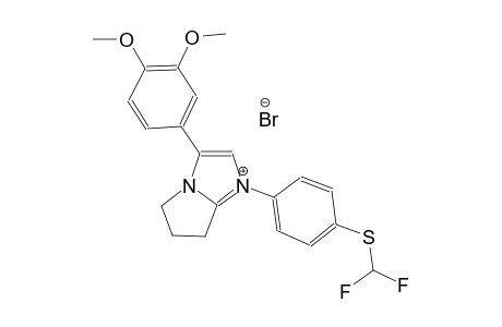 1-{4-[(difluoromethyl)sulfanyl]phenyl}-3-(3,4-dimethoxyphenyl)-6,7-dihydro-5H-pyrrolo[1,2-a]imidazol-1-ium bromide