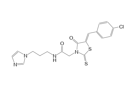 2-[(5Z)-5-(4-chlorobenzylidene)-4-oxo-2-thioxo-1,3-thiazolidin-3-yl]-N-[3-(1H-imidazol-1-yl)propyl]acetamide