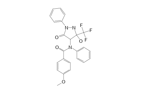 N-(3-TRIFLUOROMETHYL-3-HYDROXY-5-OXO-1-PHENYL-4-PYRAZOLIDINYL)-4-METHOXY-N-PHENYL-BENZAMIDE