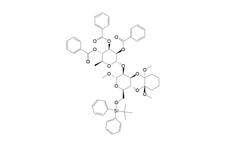 METHYL-2-O-(2,3,4-TRI-O-BENZOYL-ALPHA-L-RHAMNOPYRANOSYL)-3,4-O-[(1''S,2''S)-1'',2''-DIMETHOXYCYClOHEXANE-1'',2''-DIYL]-6-O-[TERT.-BUTYLDIPHENYLSILYL)-AL