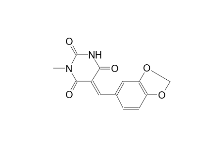 2,4,6(1H,3H,5H)-pyrimidinetrione, 5-(1,3-benzodioxol-5-ylmethylene)-1-methyl-, (5E)-