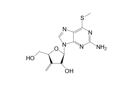 2-Amino-9-(3-deoxy-3-methylene-.beta.,D-erythro-pentofuranosyl)-6-methylthiopurine