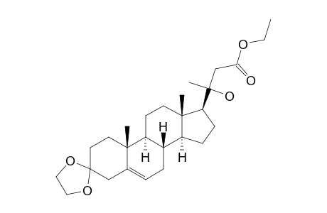 ETHYL-3-ETHYLENDIOXY-20R-HYDROXY-23-NORCHOL-5-EN-24-OATE