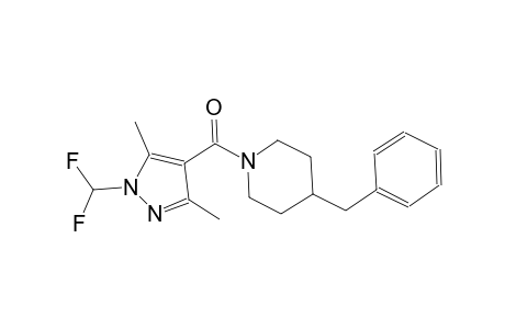4-benzyl-1-{[1-(difluoromethyl)-3,5-dimethyl-1H-pyrazol-4-yl]carbonyl}piperidine