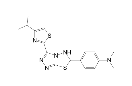 4-(3-(4-Isopropylthiazol-2-yl)-5,6-dihydro-[1,2,4]triazolo[3,4-b][1,3,4]thiadiazol-6-yl)-N,N-dimethylbenzenamine
