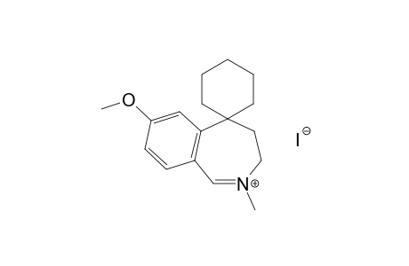 3,4-dihydro-7-methoxy-2-methylspiro[5H-2-benzazepinium-5,1'-cyclohexane] iodide