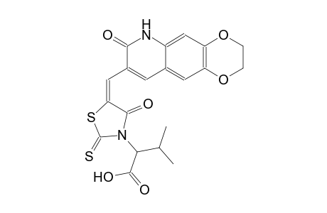3-thiazolidineacetic acid, alpha-(1-methylethyl)-4-oxo-5-[(2,3,6,7-tetrahydro-7-oxo[1,4]dioxino[2,3-g]quinolin-8-yl)methylene]-2-thioxo-, (5E)-