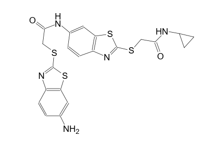 acetamide, 2-[(6-amino-2-benzothiazolyl)thio]-N-[2-[[2-(cyclopropylamino)-2-oxoethyl]thio]-6-benzothiazolyl]-