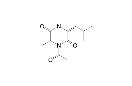 (3E)-1-acetyl-6-methyl-3-(2-methylpropylidene)piperazine-2,5-quinone