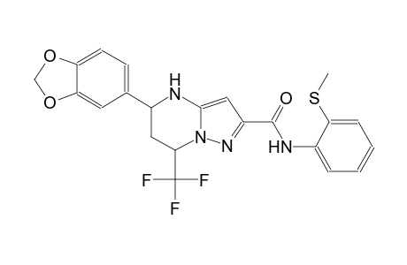 5-(1,3-benzodioxol-5-yl)-N-[2-(methylsulfanyl)phenyl]-7-(trifluoromethyl)-4,5,6,7-tetrahydropyrazolo[1,5-a]pyrimidine-2-carboxamide