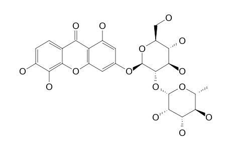 PATULOSIDE-B;3-O-(2-O-ALPHA-L-RHAMNOPYRANOSYL)-BETA-D-GLUCOPYRANOSYL-1,5,6-TRIHYDROXYXANTHONE