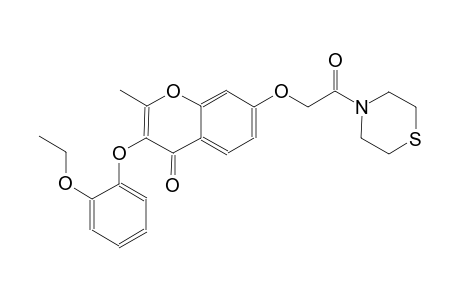 4H-1-benzopyran-4-one, 3-(2-ethoxyphenoxy)-2-methyl-7-[2-oxo-2-(4-thiomorpholinyl)ethoxy]-