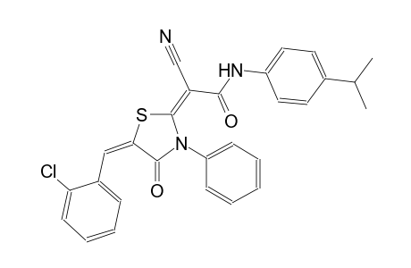 (2E)-2-[(5E)-5-(2-chlorobenzylidene)-4-oxo-3-phenyl-1,3-thiazolidin-2-ylidene]-2-cyano-N-(4-isopropylphenyl)ethanamide