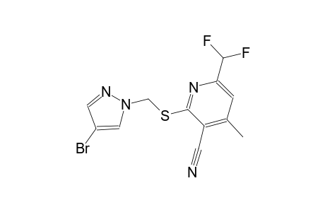 2-{[(4-bromo-1H-pyrazol-1-yl)methyl]sulfanyl}-6-(difluoromethyl)-4-methylnicotinonitrile