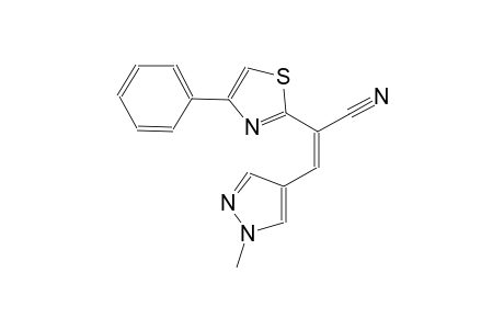 (2Z)-3-(1-methyl-1H-pyrazol-4-yl)-2-(4-phenyl-1,3-thiazol-2-yl)-2-propenenitrile