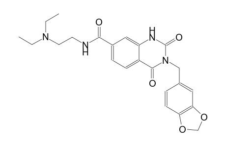 3-(1,3-benzodioxol-5-ylmethyl)-N-[2-(diethylamino)ethyl]-2,4-dioxo-1,2,3,4-tetrahydro-7-quinazolinecarboxamide