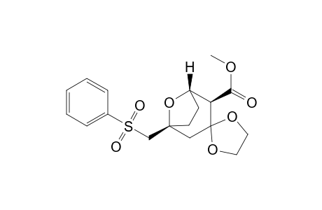 (1R*,4R*,5S*)-4-(Methoxycarbonyl)-1-[(phenylsulfonyl)methyl]-8-oxabicyclo[3.2.1]octan-3-one,Ethylene Acetal