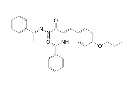 2-propenoic acid, 2-(benzoylamino)-3-(4-propoxyphenyl)-, 2-[(E)-1-phenylethylidene]hydrazide, (2Z)-