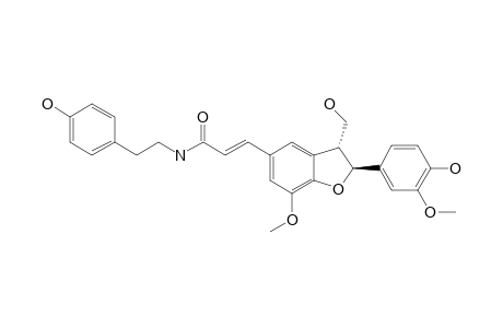 GROSSAMIDE-K;2-(4-HYDROXY-3-METHOXYPHENYL)-3-HYDROXYMETHYL-5-[N-2-(4-HYDROXYPHENYL)-ETHYL]-CARBAMOYLETHENYL-7-METHOXY-BENZODIHYDROFURAN