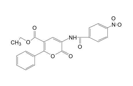 3-(p-NITROBENZAMIDO)-2-OXO-6-PHENYL-2H-PYRAN-5-CARBOXYLIC ACID, ETHYL ESTER