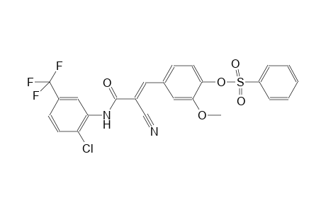 4-{(1E)-3-[2-chloro-5-(trifluoromethyl)anilino]-2-cyano-3-oxo-1-propenyl}-2-methoxyphenyl benzenesulfonate