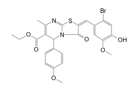 ethyl (2E)-2-(2-bromo-4-hydroxy-5-methoxybenzylidene)-5-(4-methoxyphenyl)-7-methyl-3-oxo-2,3-dihydro-5H-[1,3]thiazolo[3,2-a]pyrimidine-6-carboxylate